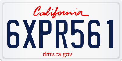 CA license plate 6XPR561