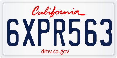 CA license plate 6XPR563