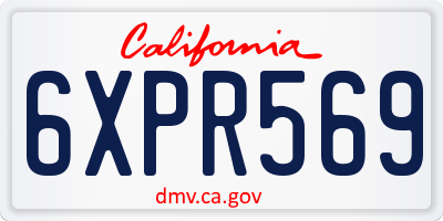 CA license plate 6XPR569