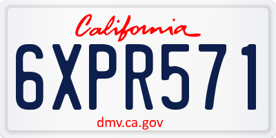 CA license plate 6XPR571