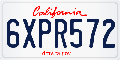 CA license plate 6XPR572