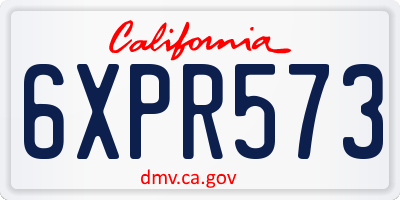 CA license plate 6XPR573