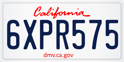 CA license plate 6XPR575