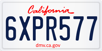 CA license plate 6XPR577