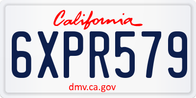 CA license plate 6XPR579