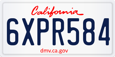 CA license plate 6XPR584