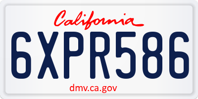 CA license plate 6XPR586