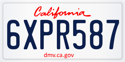 CA license plate 6XPR587