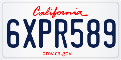 CA license plate 6XPR589