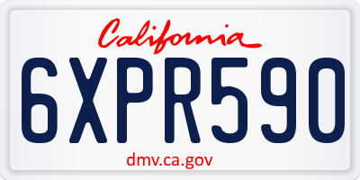 CA license plate 6XPR590