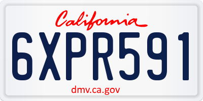 CA license plate 6XPR591