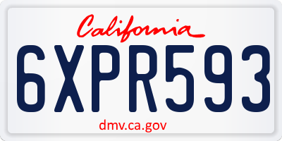 CA license plate 6XPR593