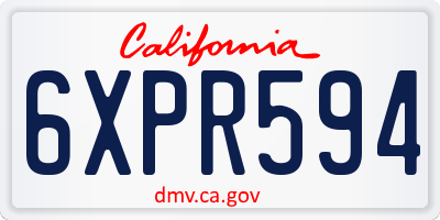 CA license plate 6XPR594