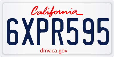 CA license plate 6XPR595