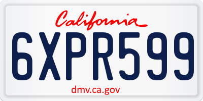 CA license plate 6XPR599