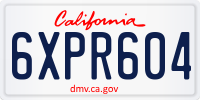 CA license plate 6XPR604