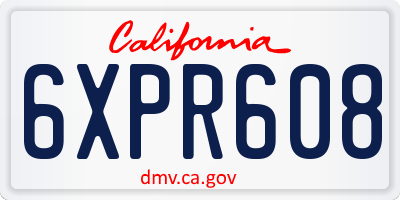 CA license plate 6XPR608