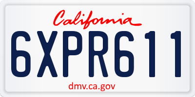 CA license plate 6XPR611