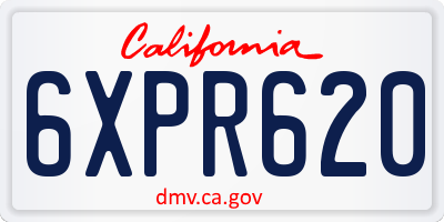 CA license plate 6XPR620