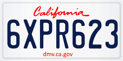 CA license plate 6XPR623