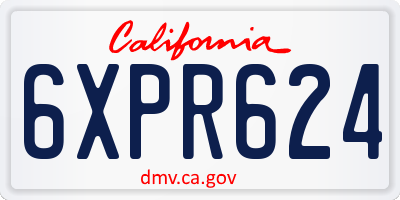 CA license plate 6XPR624