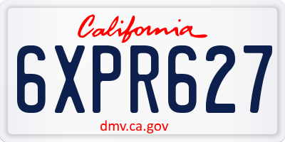 CA license plate 6XPR627