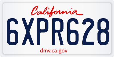 CA license plate 6XPR628