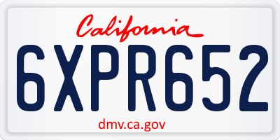 CA license plate 6XPR652