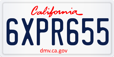 CA license plate 6XPR655
