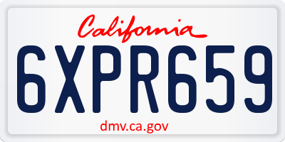 CA license plate 6XPR659