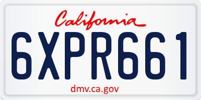CA license plate 6XPR661