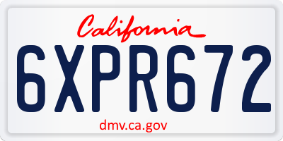 CA license plate 6XPR672