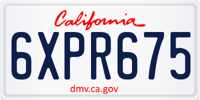 CA license plate 6XPR675