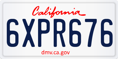 CA license plate 6XPR676