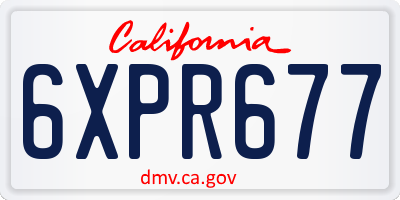 CA license plate 6XPR677