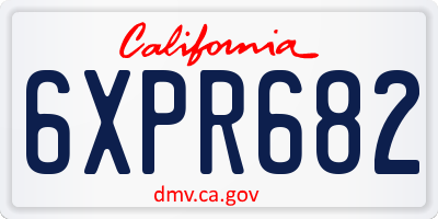 CA license plate 6XPR682