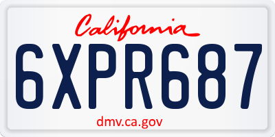 CA license plate 6XPR687