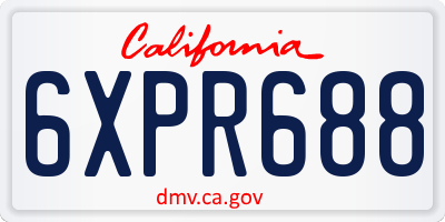 CA license plate 6XPR688