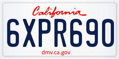 CA license plate 6XPR690