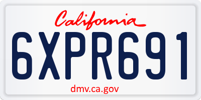 CA license plate 6XPR691