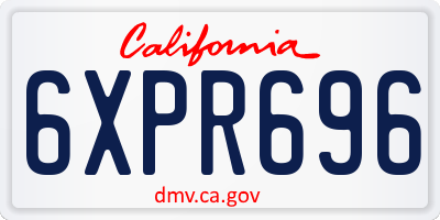 CA license plate 6XPR696