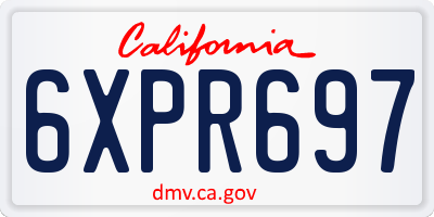 CA license plate 6XPR697