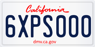 CA license plate 6XPS000