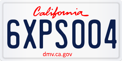 CA license plate 6XPS004