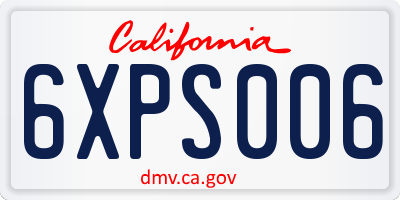 CA license plate 6XPS006