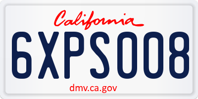 CA license plate 6XPS008