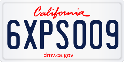 CA license plate 6XPS009