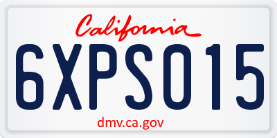 CA license plate 6XPS015