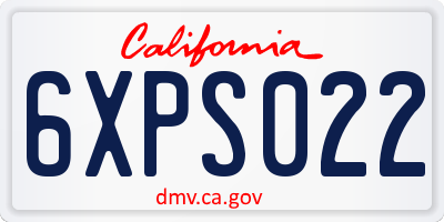 CA license plate 6XPS022