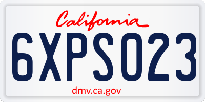 CA license plate 6XPS023